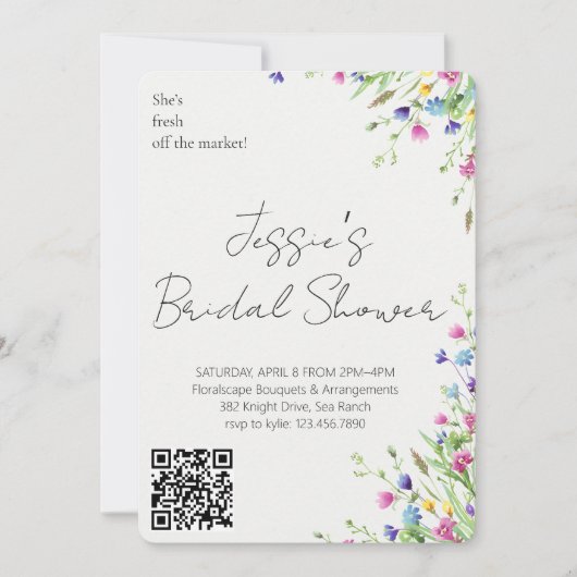 Invitation Pot de fleurs aquarelle Baby Shower Jardin Fête (Devant)