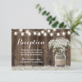 Invitation Pot de fleurs de Gypsophile pour Mariage Rustique (Debout devant)