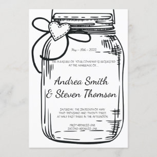 Invitation Pot de fleurs en bocal Mason suspendu