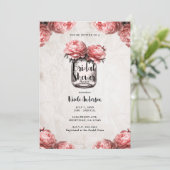 Invitation Pot de fleurs en corail rose Paeonia en bocal Maso (Debout devant)