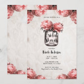 Invitation Pot de fleurs en corail rose Paeonia en bocal Maso (Devant / Derrière)