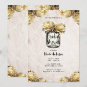Invitation Pot de fleurs en jaune pour un mariage champêtre d (Devant / Derrière)