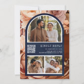 Invitation Pot de fleurs en terre cuite Navy Code QR Mariage (Dos)