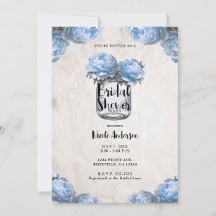 Invitation Pot de fleurs en verre de style rustique, pivoine 