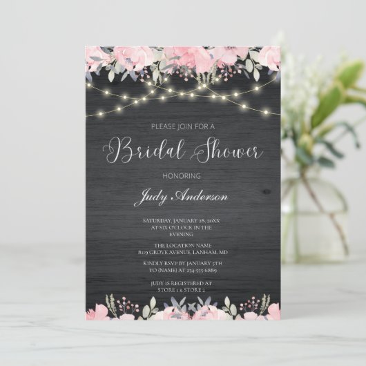 Invitation Pot de fleurs Gypsophile dans un Bocal Mason Rusti (Debout devant)