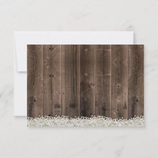 Invitation Pot de fleurs Gypsophile Réception de mariage rust (Dos)