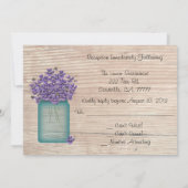 Invitation Pot de fleurs violettes en verre bleu pour RSVP de (Dos)