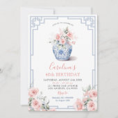Invitation Pot de gingembre rose pivoine Blush Chinoiserie An (Devant)