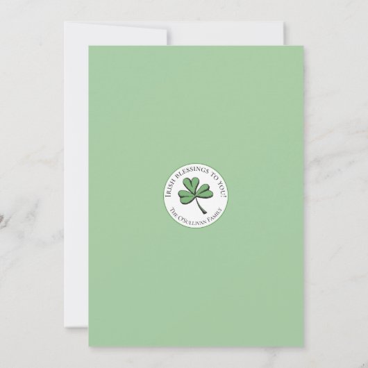 Invitation Pot de Jour de la Saint Patrick d'or déjeuner (Dos)