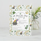 Invitation Pot de Jour de la Saint Patrick d'or déjeuner (Debout devant)