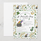 Invitation Pot de Jour de la Saint Patrick d'or déjeuner (Devant / Derrière)