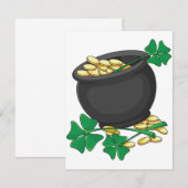 Invitation Pot de jour de la Saint-Patrick et trèfles chanceu (Devant / Derrière)