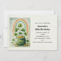 Pot de l'or et arc-en-ciel d'anniversaire vintage