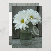 Invitation Pot de maçon de marguerites d'invitation de (Devant / Derrière)