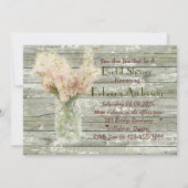 Invitation pot de maçon en bois de grange épousant la douche (Dos)