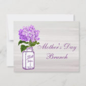 Invitation Pot de maçon et brunch pourpre du jour de mère (Devant)