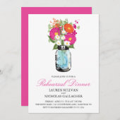 Invitation Pot de maçon et dîner bleus de répétition de (Devant / Derrière)