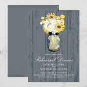 Invitation Pot de maçon et dîner de répétition de tournesols (Devant / Derrière)