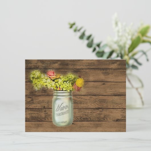 Invitation pot de maçon occidental de fleur sauvage de style (Debout devant)