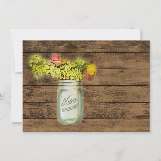 Invitation pot de maçon occidental de fleur sauvage de style (Devant)