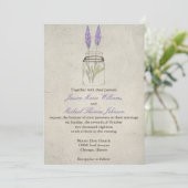 Invitation Pot de maçon rustique de lavande | épousant (Debout devant)