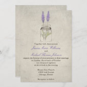 Invitation Pot de maçon rustique de lavande | épousant (Devant / Derrière)