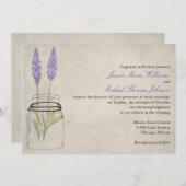 Invitation Pot de maçon rustique de lavande | épousant (Devant / Derrière)