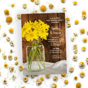Invitation Pot de Mason et Brunch champêtre de mariage civil 