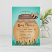 Invitation Pot de miel et Baby shower d'abeilles (Debout devant)