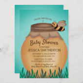Invitation Pot de miel et Baby shower d'abeilles (Devant / Derrière)