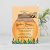 Invitation Pot de miel et Baby shower de bourdon (Debout devant)