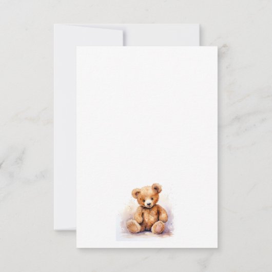 Invitation Pot de miel ourson aquarelle mignon Baby Shower (Dos)