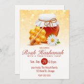 Invitation Pot de miel, rayon de miel, Rosh Hashanah Margueri (Devant / Derrière)