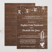 Invitation Pot de renouvellement de vœux en bois rustique cla (Devant / Derrière)