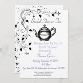 Invitation Pot de thé classique Jolie Fête des mariées de vig (Devant / Derrière)