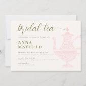 Invitation Pot de thé en dentelle moderne Élégante fête de th (Devant)