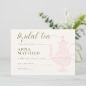 Invitation Pot de thé en dentelle moderne Élégante fête de th (Debout devant)
