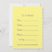 Invitation Pot de thé mignonne et coupe (Dos)