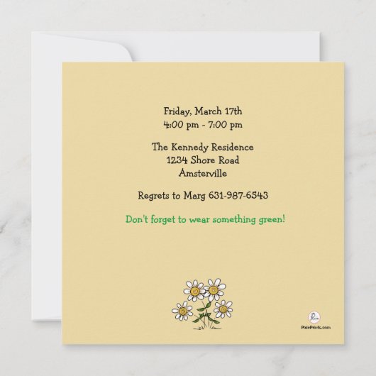 Invitation Pot d'or - anniversaire Inv du jour de St Patrick (Dos)