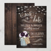 Invitation Pot en bois rustique avec fleurs de lavande pour f (Devant / Derrière)