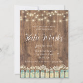 Invitation Pot en bois rustique et guirlande lumineuse pour l (Devant)