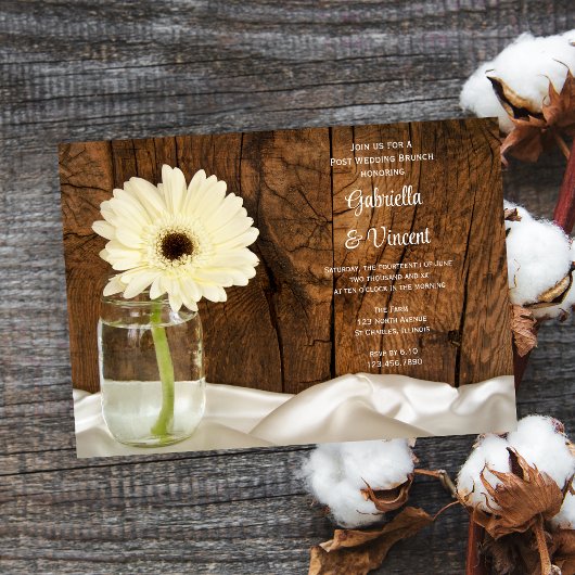 Invitation Pot en verre Mason Blanc Fleur de marguerite Potea