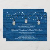 Invitation Pot et lumières de maçon en bois rustiques de (Devant / Derrière)