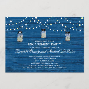Invitation Pot et lumières de maçon en bois rustiques de