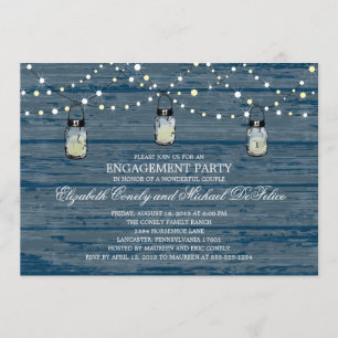 Invitation Pot et lumières de maçon en bois rustiques de