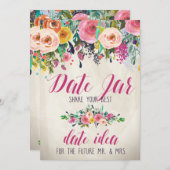 Invitation Pot floral de date de Fête de la mariée (Devant / Derrière)