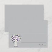 Invitation Pot Mason de Jardin Violet | Carton d'Accompagneme (Devant / Derrière)