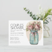 Invitation Pot Mason |  Fête de Couple aux Roses (Debout devant)