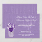 Invitation Pot Mason Fleurs Violettes et Blanches Réception S (Devant / Derrière)