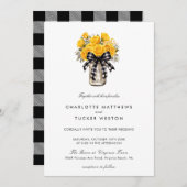 Invitation Pot Mason | Floral Country Rustic Mariage (Devant / Derrière)